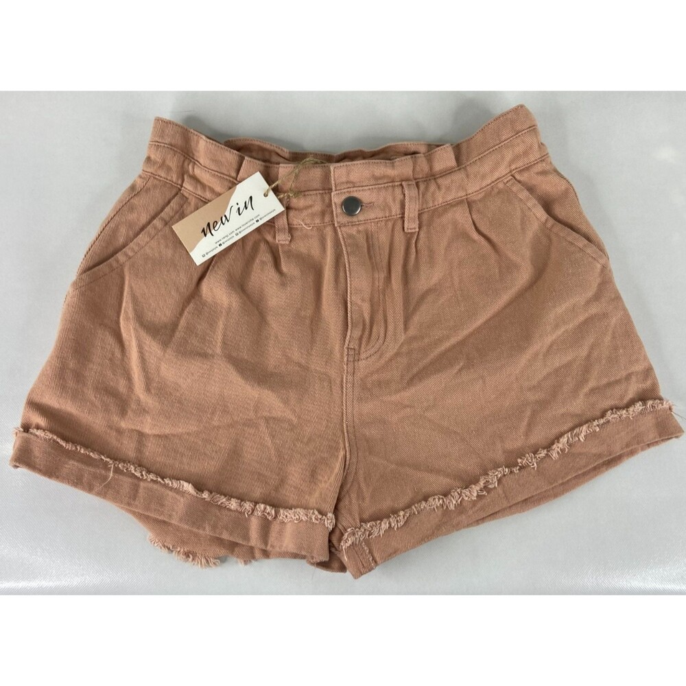 New In Collection Women Medium Blush Shorts Cutoff Cuff Scrunch Waist NWT